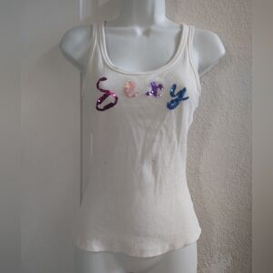 Vintage Y2K Victoria's Secret Ribbed Sequence Tank Top